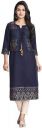 Arayna Women's Rayon Printed Kurti with Jacket Blue...
