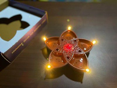 ARC Panch Mukhi Water Sensor LED Diya/Five Faced Lamp Pack of 1