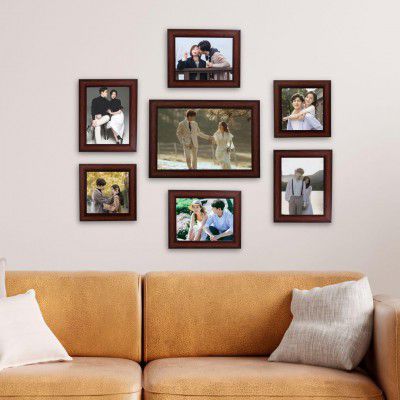 ARCANE DECOR™? Photo Frames For Wall Decoration Set of 7 - Brown