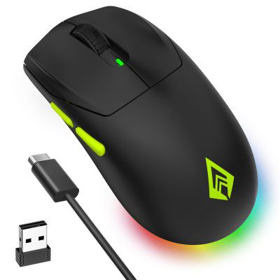 Archer Tech Lab Wireless Gaming Mouse, 3 Connectivity, Pixart 3325 Sensor 10000 DPI, 7 Programable Buttons, 8 RGB Modes (Recurve 600)