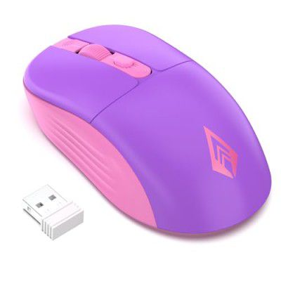Archer Tech Lab Wireless Mouse,2.4GHz USB Nano Receiver, 3 DPI (800/1200/1600) (Precision 100-Purple)