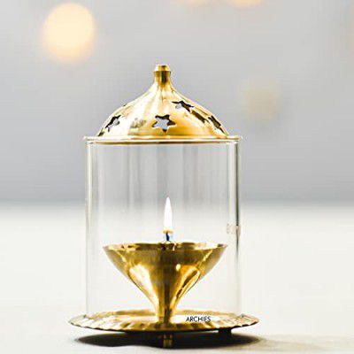 Archies Akhand Diya Brass Metal Light Lamp (AKDMT03152)