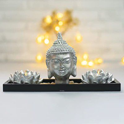 ARCHIES Buddha Idol Statue for Home Decor, Decoration Gift, Gifting Items Multicolor | Living Room, Laughing Buddha Monk Set - ARK-131