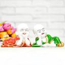ARCHIES Buddha Idol Statue for Home Decor, Decoration Gift, Gifting Items Multicolor | Living Room, Laughing Buddha Monk Set - ARK-83...