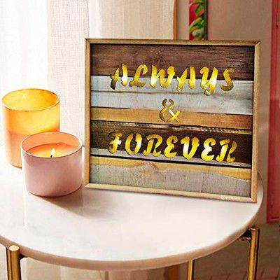 Archies Christmas Lights | led Light String Strip Lights Sign Board Art Wall Hanging Table Top Stand Backlit On/Off Led for Home Decor s (315X315X45 Cm Forever Wooden)