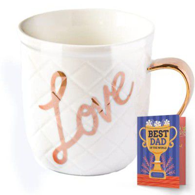 ARCHIES Fathers Day Crown Quirky 3D Coffee Mugs, Tea Cup Saucer Set Ceramic Mug Novelity Item + Complimentary A50