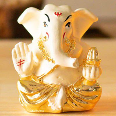ARCHIES Ganesha Idol Decoration Items for Home Decor | Diwali Gifts/Ganesh Chaturthi/Car Dash Board/Laxmi Ganesh Murti/Ganpati Statue Showpiece - ARK22