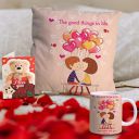 ARCHIES Pair Combo Pack of 3 |1 Ceramic Mug|1 Cushion Cover with Fillers|Greeting Card||Romantic Gift for Girlfriend,Boyfriend,Wife,Husband|Anniversaries GMC-12...
