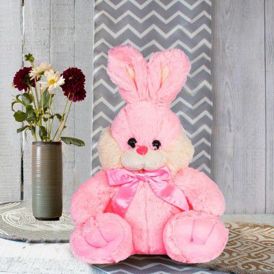 ARCHIES Plush Soft Toy Sitting Bunny Pink 30 Cm | Couples 769496
