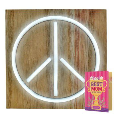 Archies Mother's Day Sign Board Art Wall Hanging, Decorative Items (21.5X25.5X4.5 cm, Peace, Wooden) gift for mother| Mother's Day Giftting