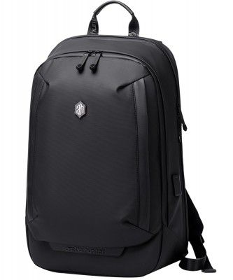 Arctic Hunter Smart Laptop Backpack for Men 20L Sleek PU Coating Multifunctional Pocket for Laptop Accessories Gaming,Black