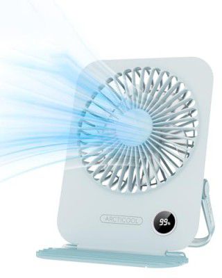 ARCTICOOL Small Table Fan with LED Display, 2000mAh Battery Rechargeable Fan