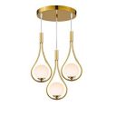 Areezo Blue Iron 3 Light Cluster Hanging Lamp Lights for Living Room, Hanging Lamps for Bedroom (Water Drop Shape)...