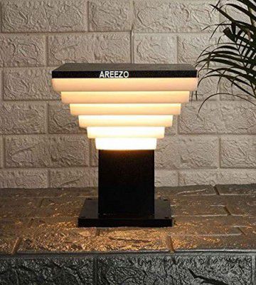 Areezo Metal gate light for home gate Modern Design Stairs Shape Waterproof Outdoor Lamp Staircase step design (Black & White) -Pair of 1 Pieces,
