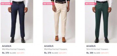 Aristitch Men Formal Trousers Starts ₹379