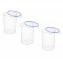 Aristo Lock & Fresh 130 Plastic Storage Container Set of 3-2600 ML,Transparent Clear, LARGE...