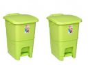 Aristo Plastic Biomedical Waste dustbin with Step-On Pedal 12 LTR Green & Green (Combo)...