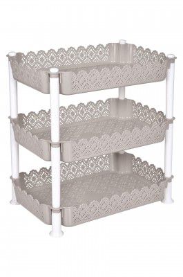 ARISTO Plastic Storage Rack 3 Shelfs, Grey (1 Piece), Medium