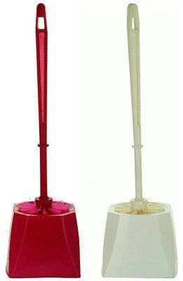 Aristo Plastic Toilet Brushes (13.5 cm x 10 cm x 44 cm) Mix Color (Pack of 2)