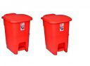 ARISTO splash plastic pedal dustbin 25 Ltr RED/RED (COMBO)...