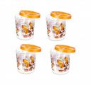 Aristo Store Queen666 Air-Tight Storage Container For Kitchen, Plastic Jar For Storing Spices, Snacks, Grains, Dals SET OF 4-3400 ml,Tranparent...