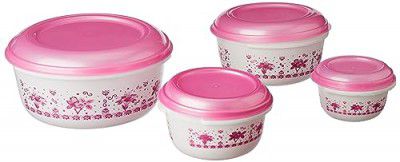 Aristo Supreme Plastic Storage Container Set Of 4, Color May Vary (Capacity - 350-650 - 1300-2500 ml)