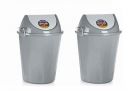 ARISTO Swing Lid Dustbin with Metal Side Handle 60 LTR Grey//Grey (COMBO)...