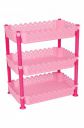ARISTO Vertex 3 Layer Plastic Rack for Kitchen, Offices, Home, Hospitals, Schools, Doctors, Beauty Parlour, Saloons, Pink Color...
