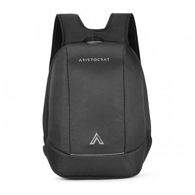 Aristocrat 3 Compartment Laptop Backpack 22L With Rain Cover, Black