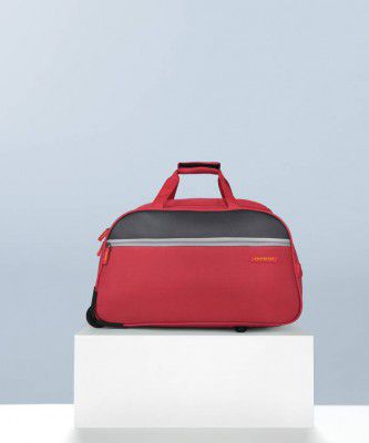 ARISTOCRAT 42 L Strolley Duffel Bag - Enigma 52 CM Polyester Softsided Cabin size 2Wheels Duffle Trolley Wheels - Red - Red - Regular Capacity