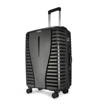 Aristocrat Airpro 76 cms Large Check-in Polypropylene Hardsided 8 Wheels Luggage/Suitcase/Trolley Bag- Black
