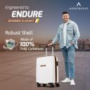 Aristocrat Atlas Cabin Trolley Bag 55cm | Small | Hard Luggage | Smooth 8-Wheel Suitcase | 3-Year Warranty (Pearl White)...