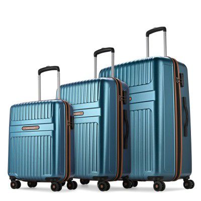 Aristocrat Atlas Set of 3 Trolley Bag 55, 66 & 77cm | Small+Medium+Large 3-Year Warranty (Teal)