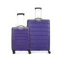 Aristocrat Chroma Set of 2 Hard Luggage (55+75cm) | Cabin and Large Check-in Luggage | Robust Construction with Strong Wheels, Rust-Free Trolley, Secured Zip and Secured Combination Lock | Purple...