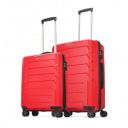 Aristocrat Chroma Set of 2 Hard Luggage (55cm and 65cm) | Cabin and Medium Check-in Luggage | Secured Zip and Secured Combination Lock | Red...