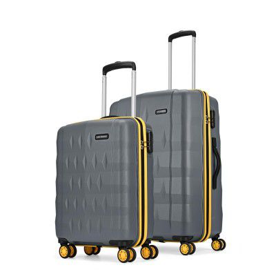 Aristocrat Comet Grey Set of 2 Small & Medium Hard 56 & 66cm Trolley Bag with Smooth 8-Wheel