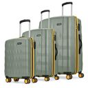 Aristocrat Comet Set of 3 Trolley Bag 56, 66 & 76cm | Small+Medium+Large | Hard Luggage (Green)...