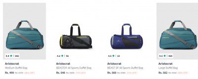 Myntra : Upto 82% OFF -  Aristocrat Duffel Bag | Start at ₹490