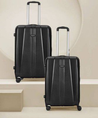 ARISTOCRAT Hard Body Set of 2 Luggage - Invictus Set of 2 (Small 55cm | Medium 65cm)) - Trolley Bag Jet Black