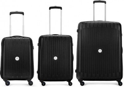 ARISTOCRAT Hard Body Set of 3 Luggage 4 Wheels - ARMSTRONG SET 53+65+78 360 JBK - Black