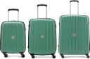 ARISTOCRAT Hard Body Set of 3 Luggage 4 Wheels - Armstrong 3P Set (Cabin+Medium+Large) - Trolley Bag - Green...