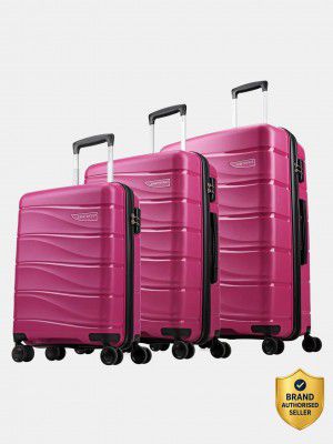 ARISTOCRAT Hard Body Set of 3 Luggage 8 Wheels - Olympus 3 (Small 55cm | Medium 66cm | Large 77cm) - Trolley Bag - Pink