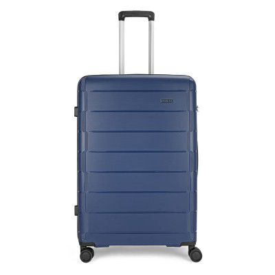 Aristocrat Jude 76 Cms Large Check-in Polyester Hard Sided 8 Wheels 360 Degree Wheeling System Luggage- Suitcase, Blue