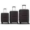 Aristocrat Liberty 8 Wheel Set of 3 Large Size (Check-in), Medium Size (Check-in) & Cabin (Small Size) Hard Case Trolley Bags, Lightweight Polypropylene Luggage, 3-Yr Global Warranty, Saddle Brown