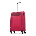 Aristocrat Oasis Plus Medium Size Soft Check in Luggage (69 cm) | Spacious Polyester Trolley with 4 Wheels and Combination Lock | Dazzling Red | Unisex| 5 Year Warranty...