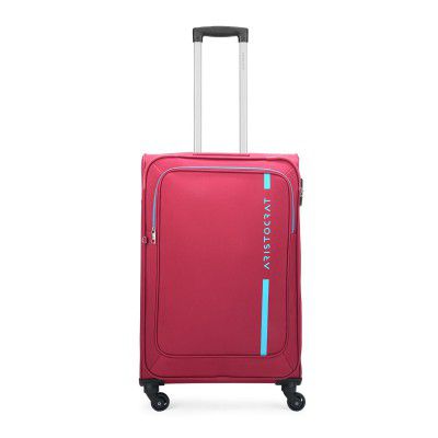 Aristocrat Polyester Dasher Hybrid Spinner Suitcase 4W STR 59 RED, Small, 43 Cm