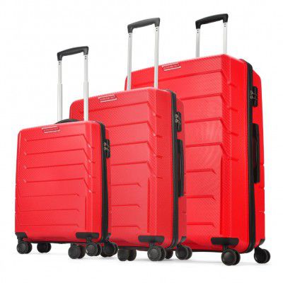 Aristocrat Polypropylene Chroma Set of 3 Hard Spinner Luggage (55+65+75Cm) Robust Construction