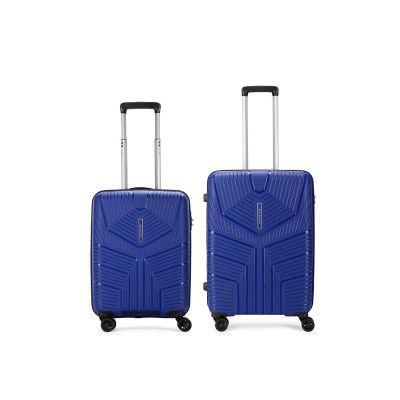 Aristocrat Prime 2 Pc Set Cabin 55 Cm(Small) Check-in 66 Cm(Medium) 8 Wheels Spinner Trolley Bags with 7 Years Warranty (Blue)