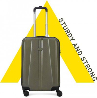 ARISTOCRAT Small Cabin Suitcase (55 cm) 8 Wheels - Invictus 55 - Hardbody Trolley Bag Ivy Green - Green