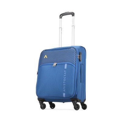 Aristocrat Striker Cabin Size Softshell Luggage (55 Cm) | 3 Years Warranty, Large